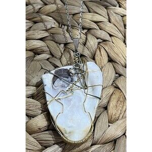 Authentic Oyster Shell From North Carolina Wrapped Silver & Gold Tone Coastal